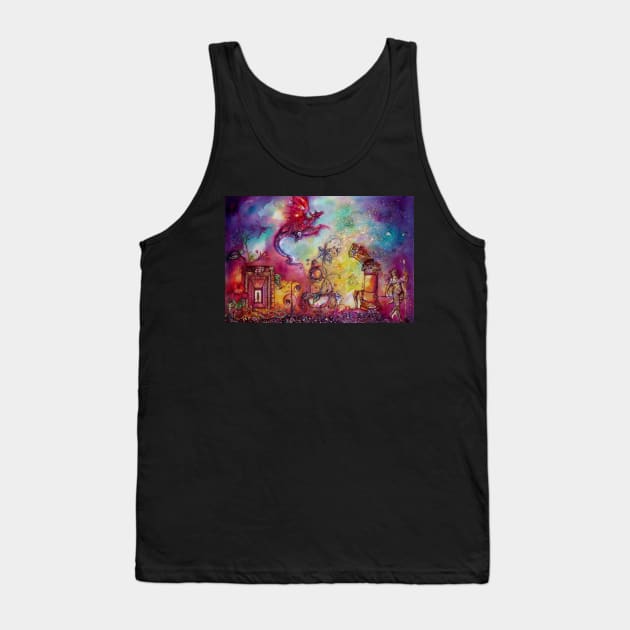 GARDEN OF THE LOST SHADOWS ,FLYING RED DRAGON Tank Top by BulganLumini